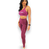 Textured Raspberry High Waisted Pocket Leggings
