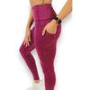 Textured Raspberry High Waisted Pocket Leggings