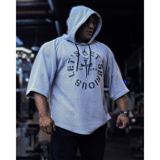 Unisex White Ribbed Ragtop Hoodie