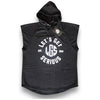 Black Ribbed Sleeveless Hoodie