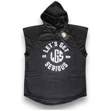  Black Ribbed Sleeveless Hoodie