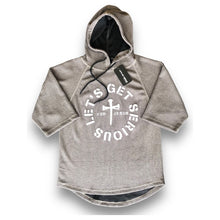  Unisex Grey Ribbed Ragtop Hoodie