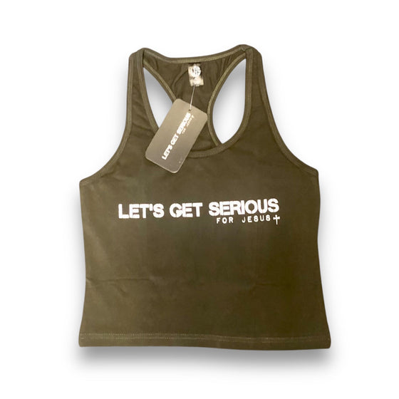 Serious For Jesus Ladies Crop Tank