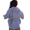 Unisex White Ribbed Ragtop Hoodie