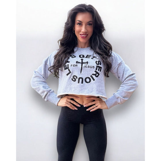 Faith Boyfriend Crop Sweatshirt