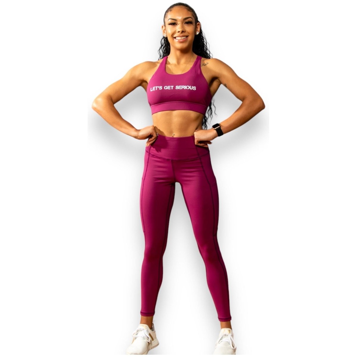 Berry High Waisted Pocket Leggings at LGS Activewear