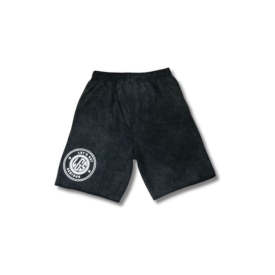 Black Acid Washed Serious Shorts