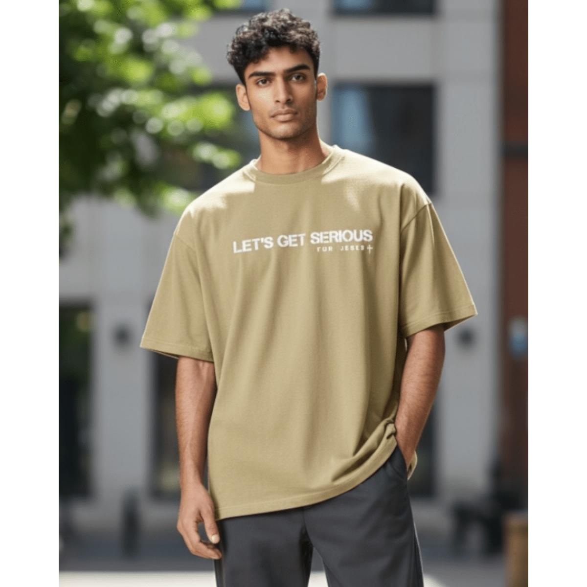 Serious For Jesus 2 Timothy 4:7 Oversized Tee at LGS Activewear