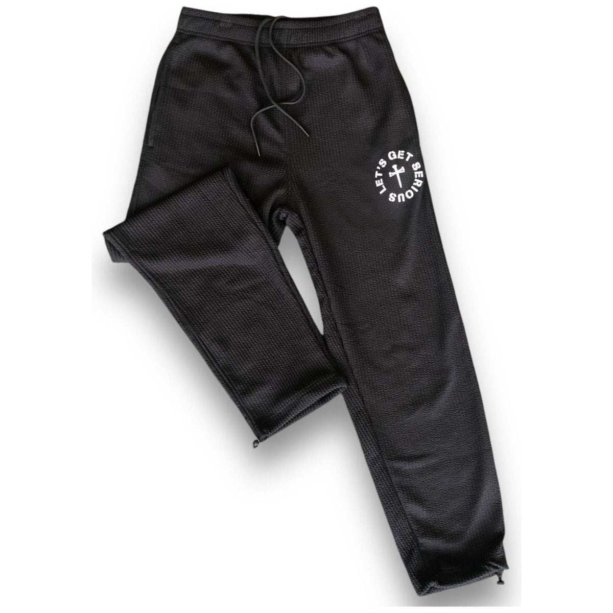 Unisex Black Ribbed Straight Leg at LGS Activewear